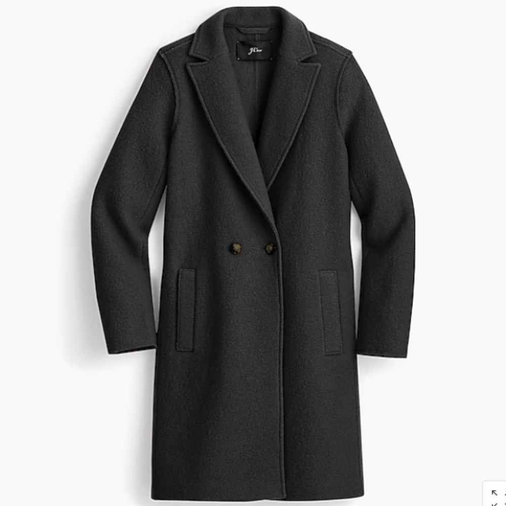 Daphne Topcoat in Italian Boiled Wool- BLACK 4